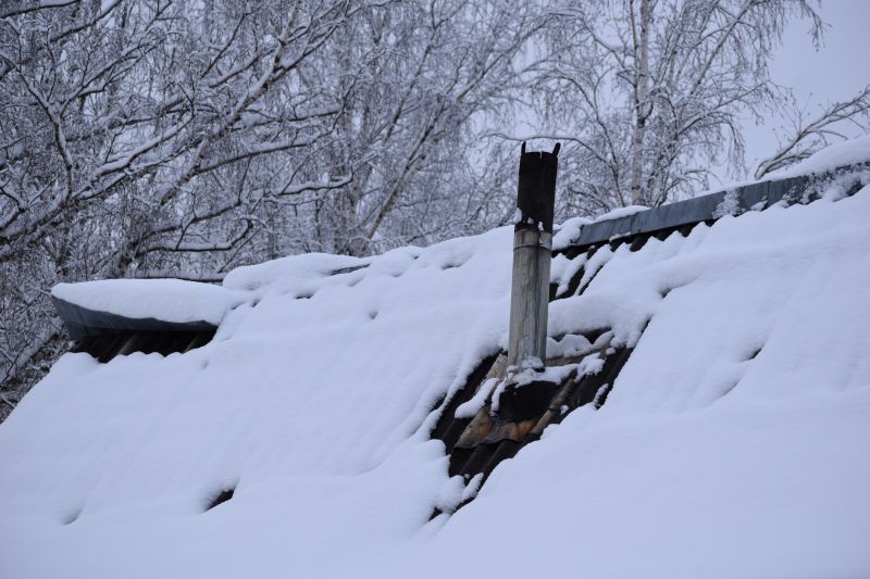 Cedar Roof with Snow Cover